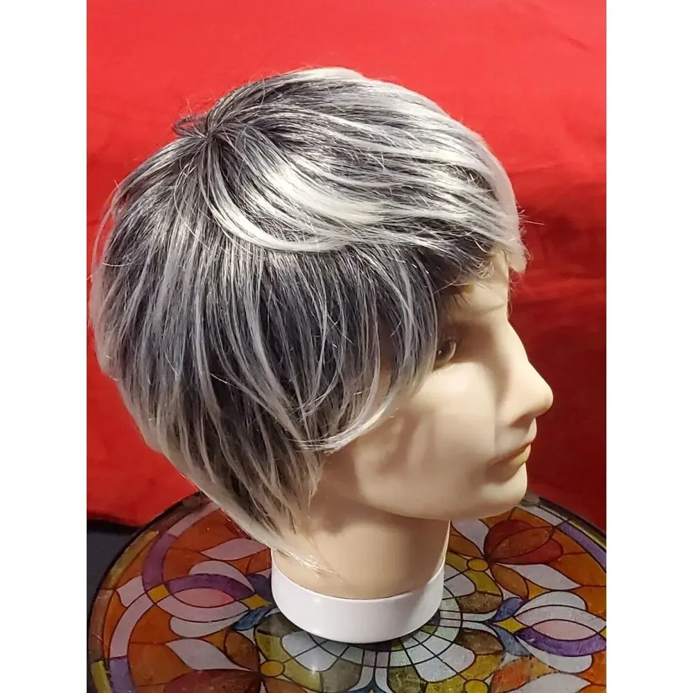 Women’s Salt And Pepper Gray Silver Shag Style Wig
